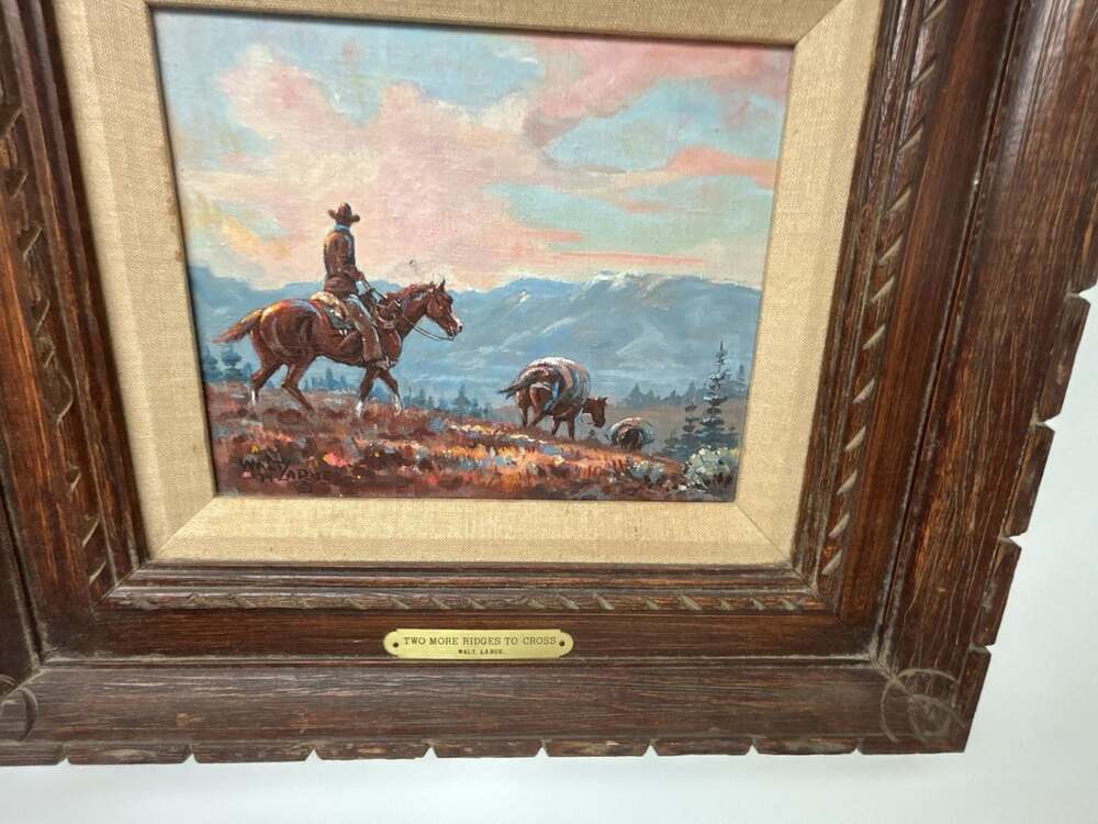 Walt LaRue Original Oil Painting Two More Ridges To Cross Western Art